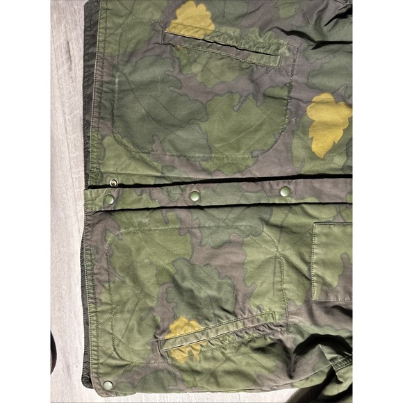 GAP Reversible Camo Quilted Jacket Men's Large Bomber Style Olive Green Lined - Picture 2 of 8